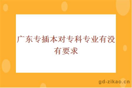 广东专插本对专科专业有没有要求