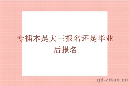 专插本是大三报名还是毕业后报名