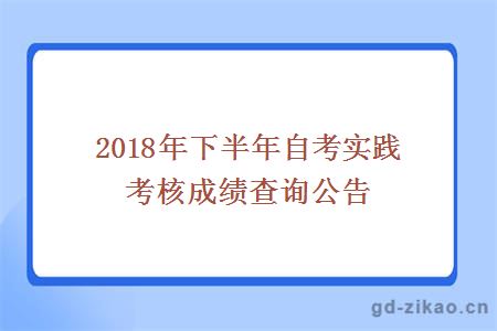 2018年下半年自考实践考核成绩查询公告