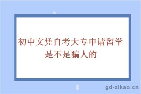 初中文凭自考大专申请留学是不是骗人的