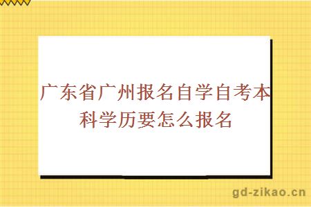 广东省广州报名自学自考本科学历要怎么报名