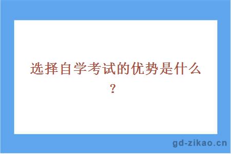 选择自学考试的优势是什么？