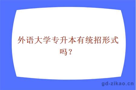 外语大学专升本有统招形式吗