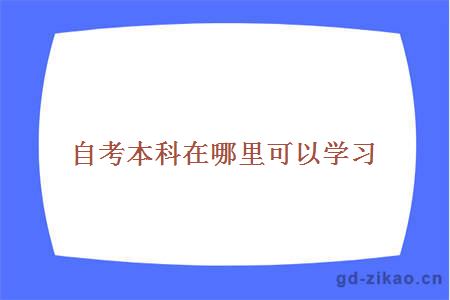 自考本科在哪里可以学习