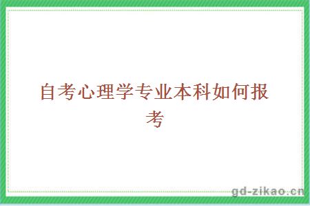 自考心理学专业本科如何报考