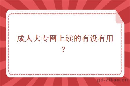 成人大专网上读的有没有用？