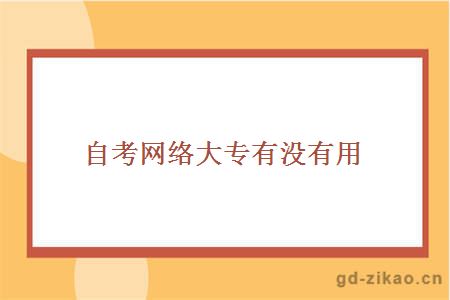 自考网络大专有没有用