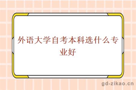 外语大学自考本科选什么专业好