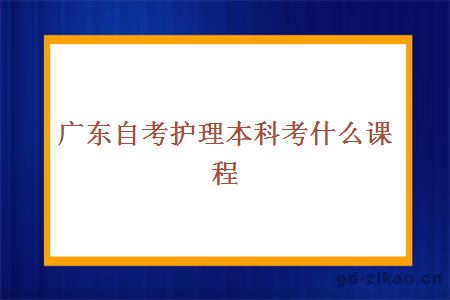 广东自考护理本科考什么课程