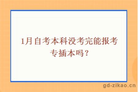 1月自考本科没考完能报考专插本吗？