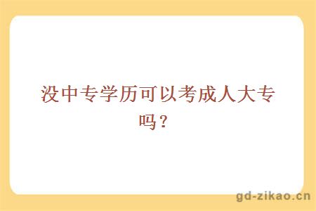 没中专学历可以考成人大专吗