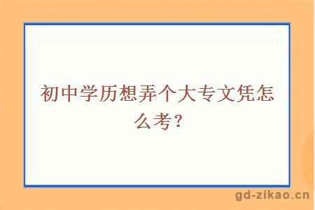 初中学历想弄个大专文凭怎么考？