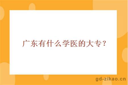  广东有什么学医的大专