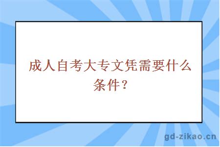 成人自考大专文凭需要什么条件？