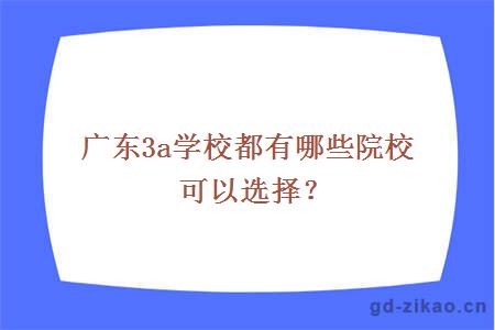 广东3a学校都有哪些院校可以选择？