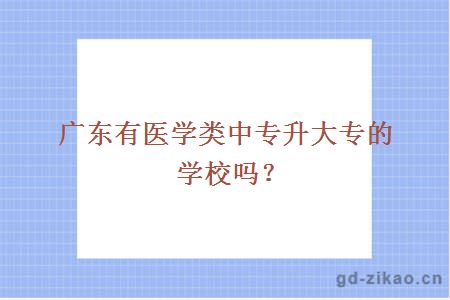 广东有医学类中专升大专的学校吗