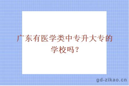 广东有医学类中专升大专的学校吗