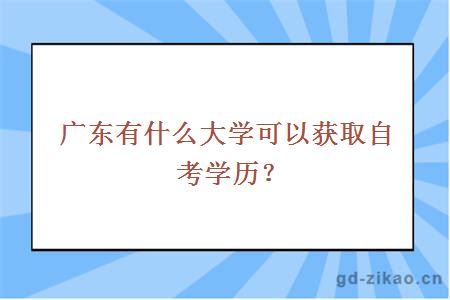 广东有什么大学可以获取自考学历