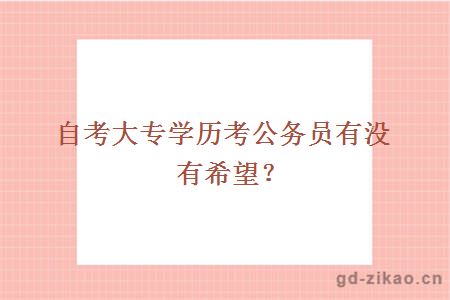 自考大专学历考公务员有没有希望？