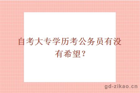 自考大专学历考公务员有没有希望？