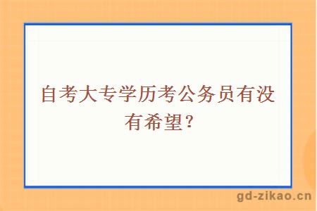 自考大专学历考公务员有没有希望