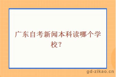 广东自考新闻本科读哪个学校