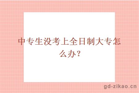 中专生没考上全日制大专怎么办？