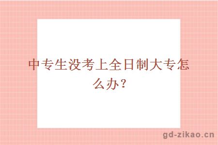 中专生没考上全日制大专怎么办？