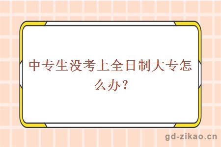 中专生没考上全日制大专怎么办