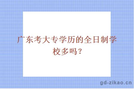 广东考大专学历的全日制学校多吗