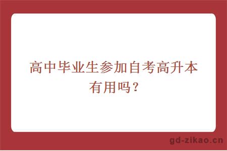 高中毕业生参加自考高升本有用吗