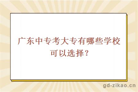 广东中专考大专有哪些学校可以选择？