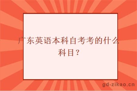 广东英语本科自考考的什么科目