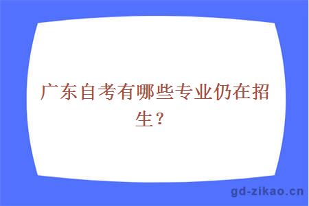 广东自考有哪些专业仍在招生？