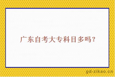 广东自考大专科目多吗？
