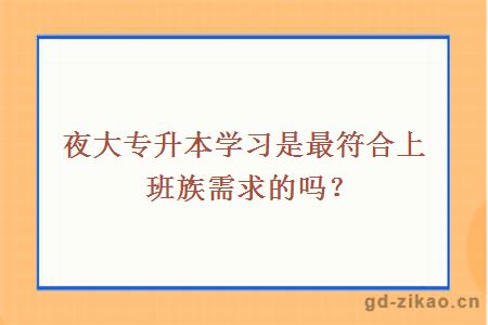 夜大专升本学习是最符合上班族需求的吗？