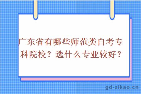 广东省有哪些师范类自考专科院校？选什么专业较好？