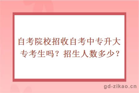 自考院校招收自考中专升大专考生吗？招生人数多少？