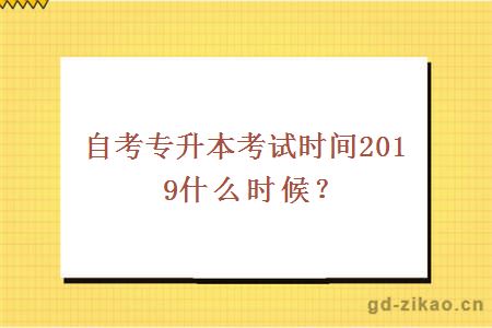 自考专升本考试时间2019什么时候？