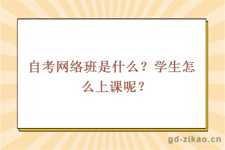 自考网络班是什么？学生怎么上课呢？