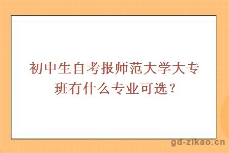 初中生自考报师范大学大专班有什么专业可选？