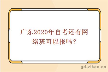 广东2020年自考还有网络班可以报吗？