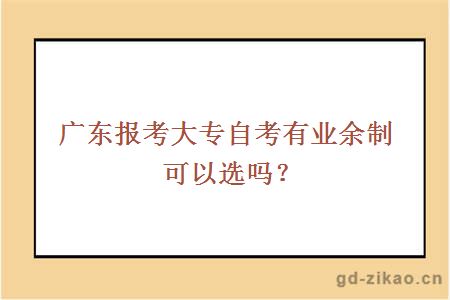 广东报考大专自考有业余制可以选吗？