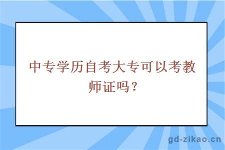 中专学历自考大专可以考教师证吗？