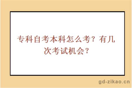 专科自考本科怎么考？有几次考试机会？