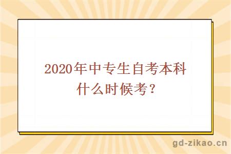 2020年中专生自考本科什么时候考？