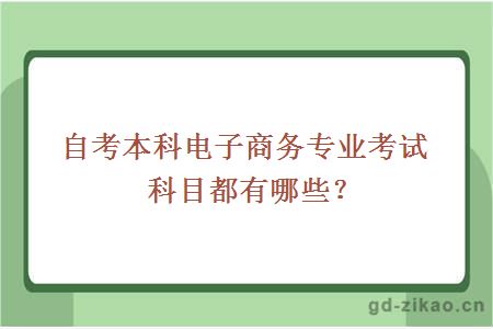 自考本科电子商务专业考试科目都有哪些？