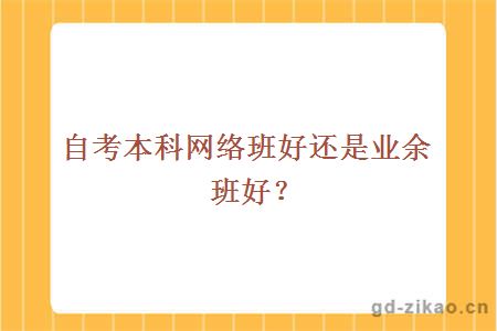 自考本科网络班好还是业余班好？