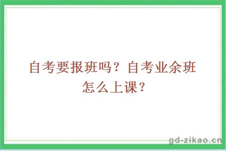 自考要报班吗？自考业余班怎么上课？