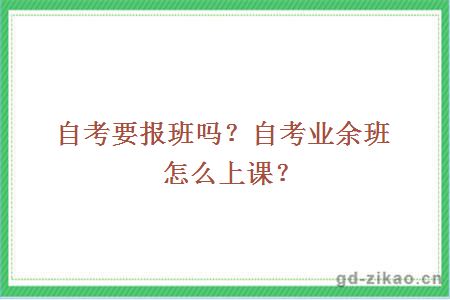 自考要报班吗？自考业余班怎么上课？